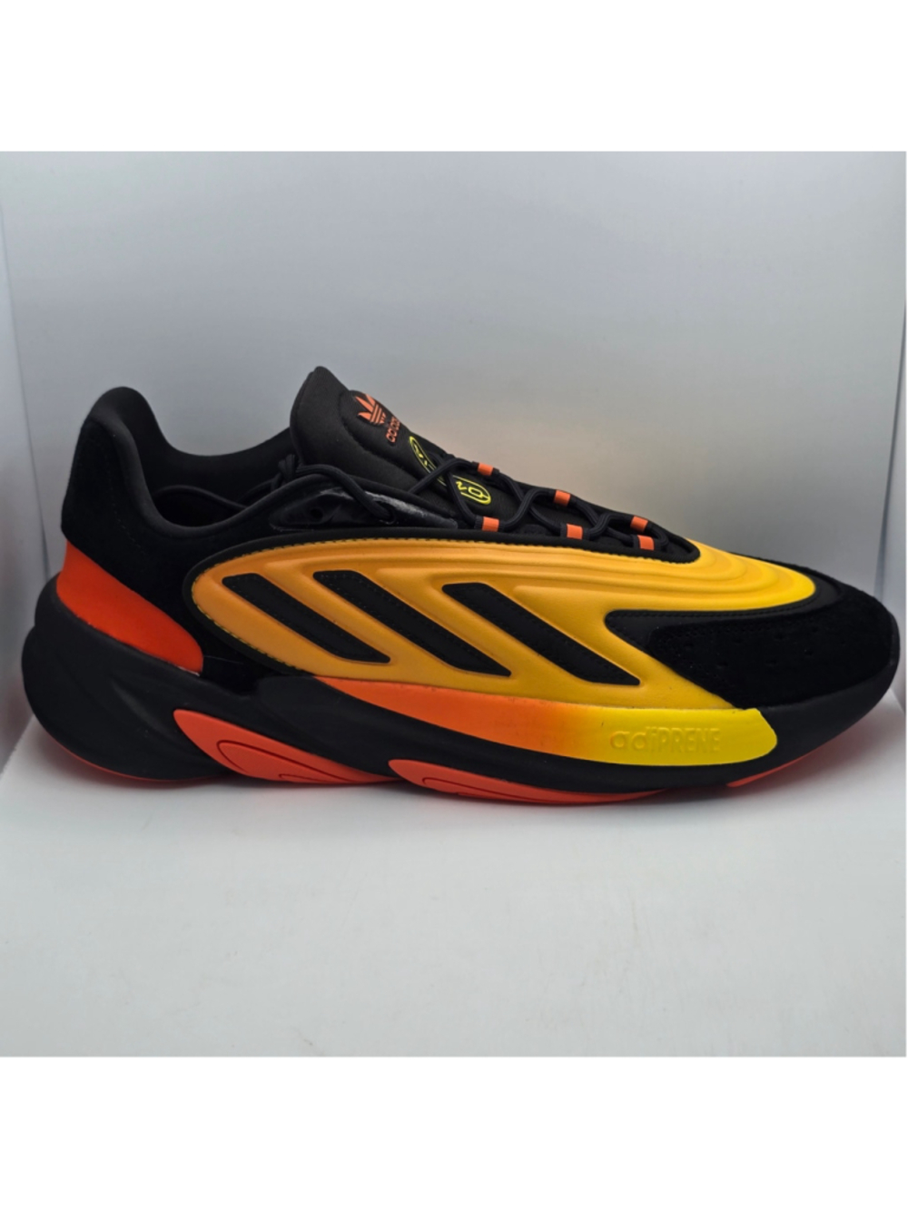 Adidas Ozelia - Size 10 Mens Running Sneakers Black Orange Yellow NEW